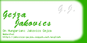 gejza jakovics business card